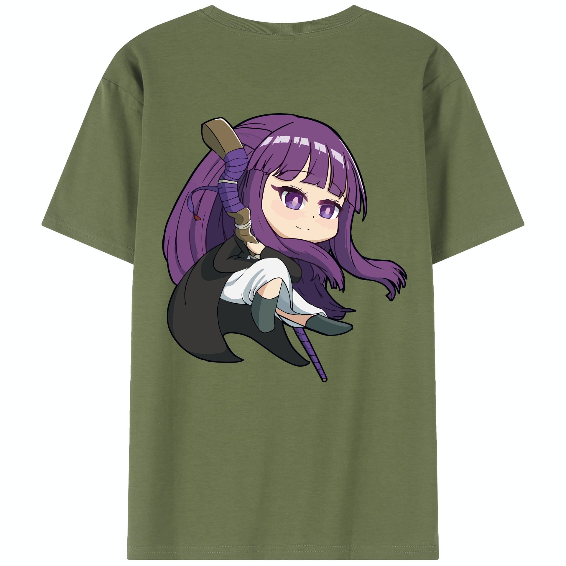 （画像用） 葬送のフリーレン Frieren 綿100％半袖Tシャツ（背面プリント）
